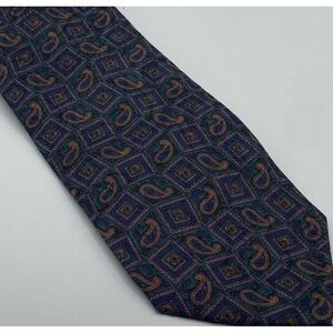 Austin Reed‎ England Tie Dk Blue Green Paisley